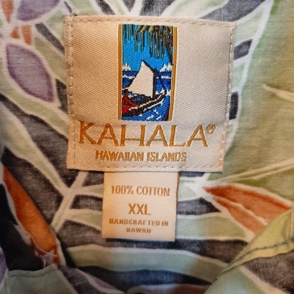 Kahala Reverse Dyed Hawaiian Shirt Tropical Beach Travel Vacation Size XXL - Picture 6 of 7
